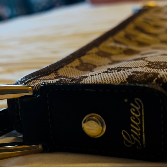 Gucci Logo Abbey GG Pattern D-Ring Canvas/Leather Crossbody Shoulder Bag Brown - Picture 6 of 16